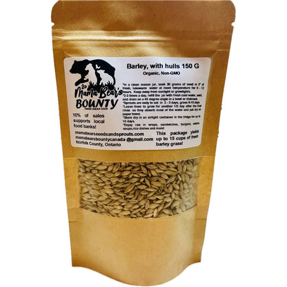 Barley, Hulls on 150 G - Mama Bear's Bounty-Seeds and Sprouts