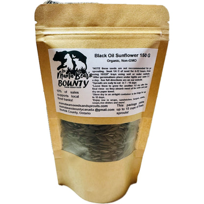 Black Oil Sunflower 150 G - Mama Bear's Bounty-Seeds and Sprouts