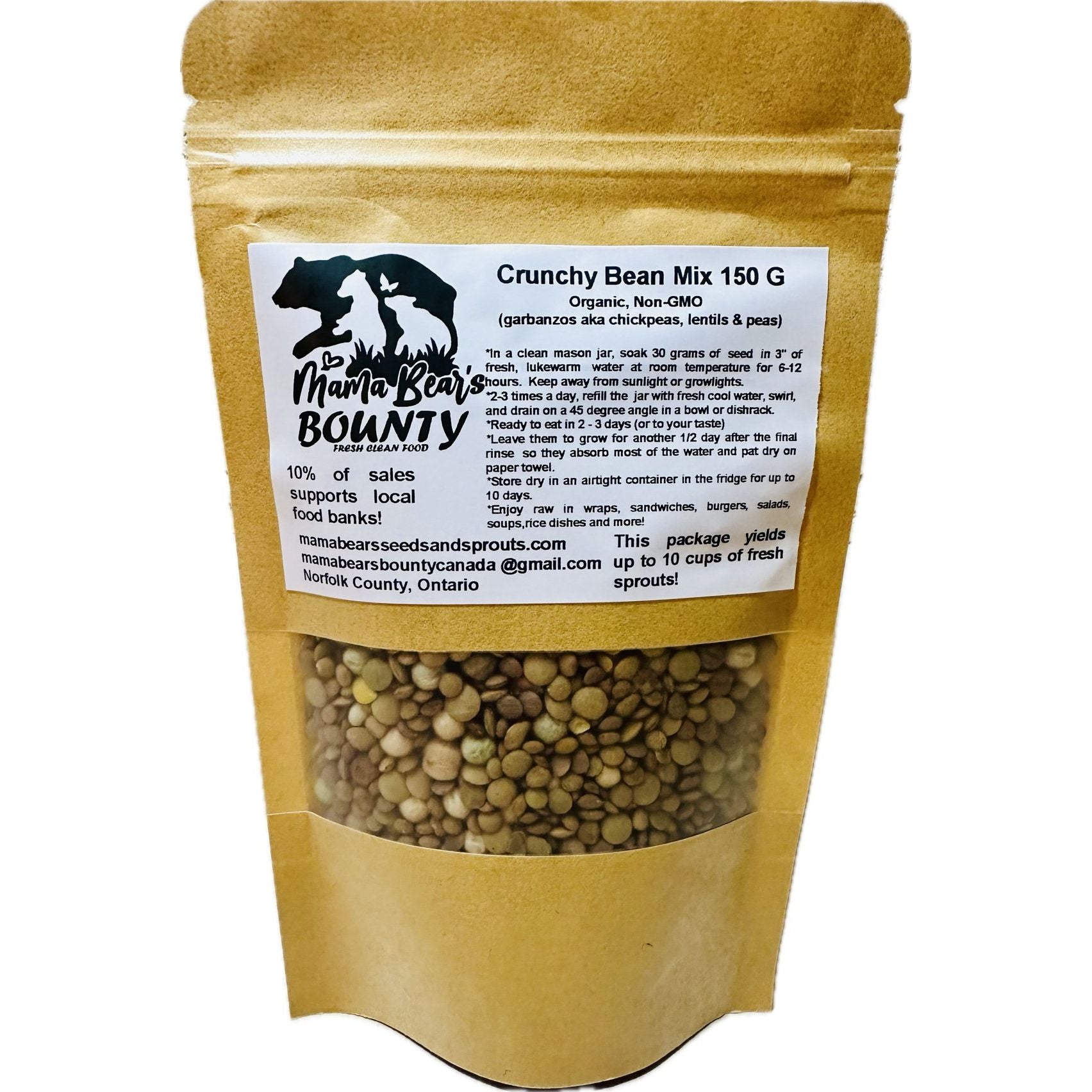 Crunchy Bean Mix 150 G - Mama Bear's Bounty-Seeds and Sprouts