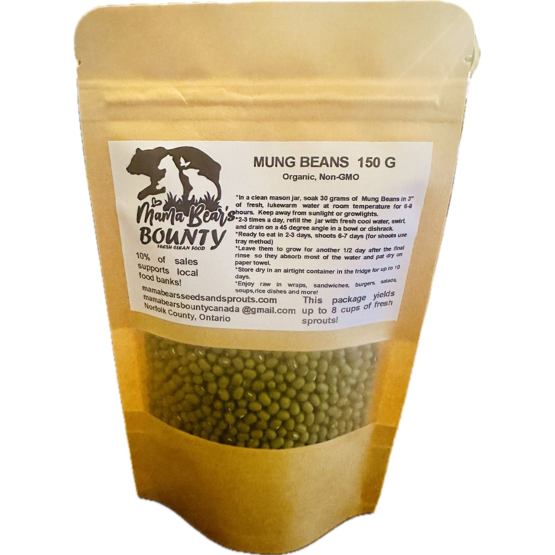 Mung Beans 150 G - Mama Bear's Bounty-Seeds and Sprouts