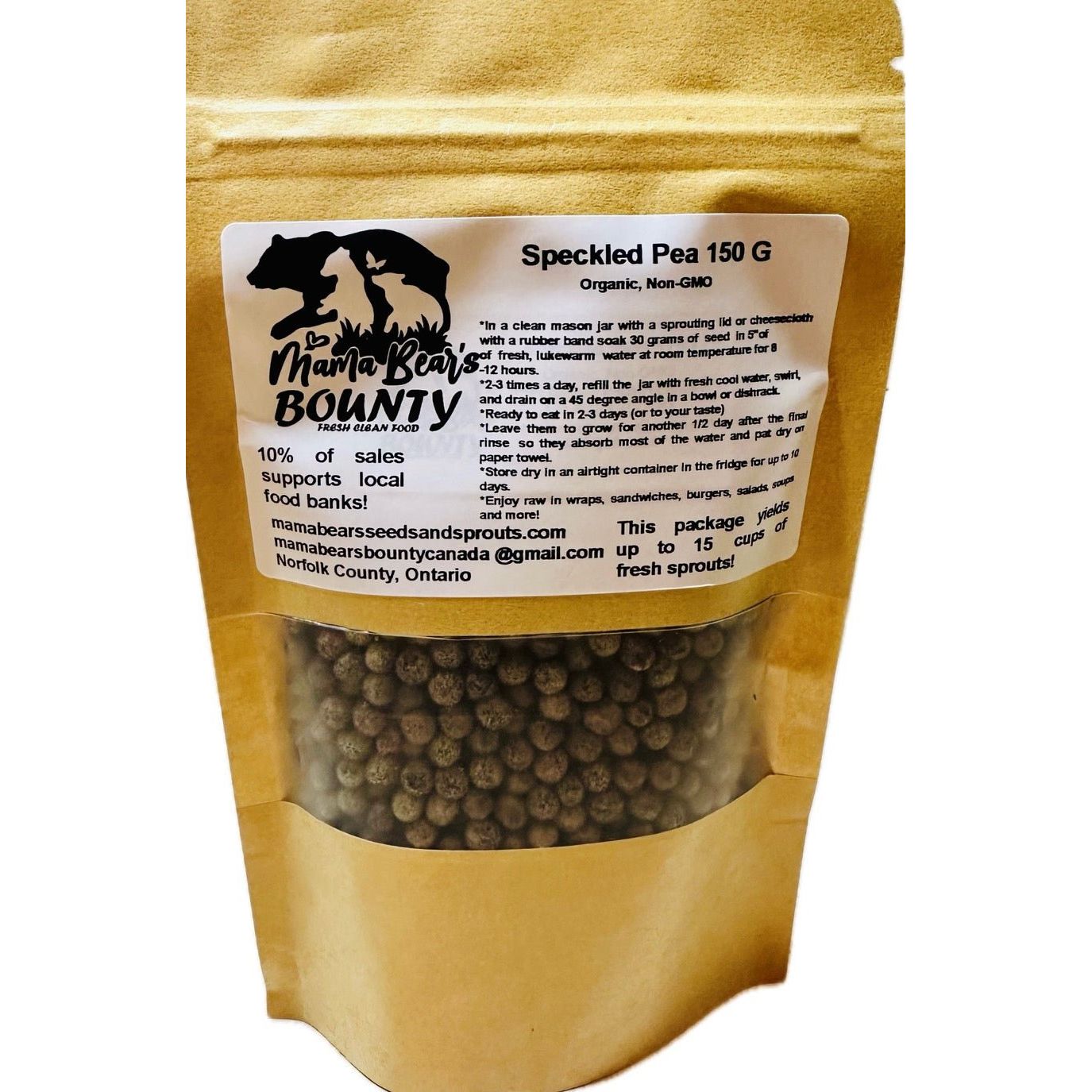 Peas, Speckled 150 G - Mama Bear's Bounty-Seeds and Sprouts